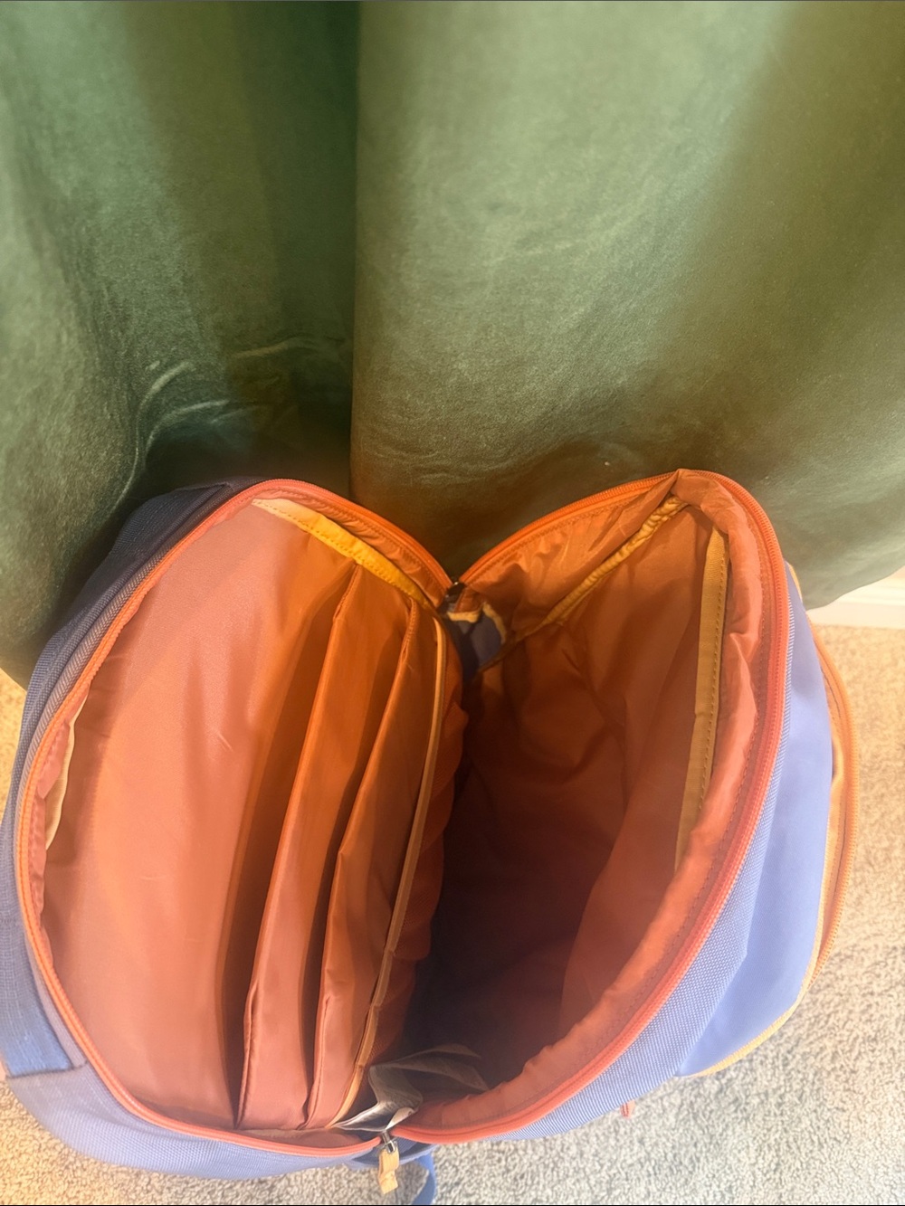 cotopaxi lavender blue backpack with orange accents - Picture 2 of 4